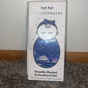 Little Sleepies Ice Princess swaddle and headband set